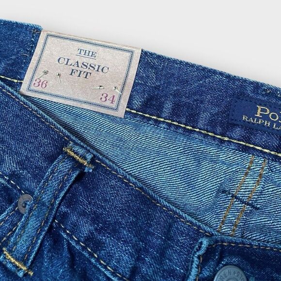 Polo Ralph Lauren Tiger Military Patch Patchwork Distressed Jeans size 36x34 New - Picture 6 of 14